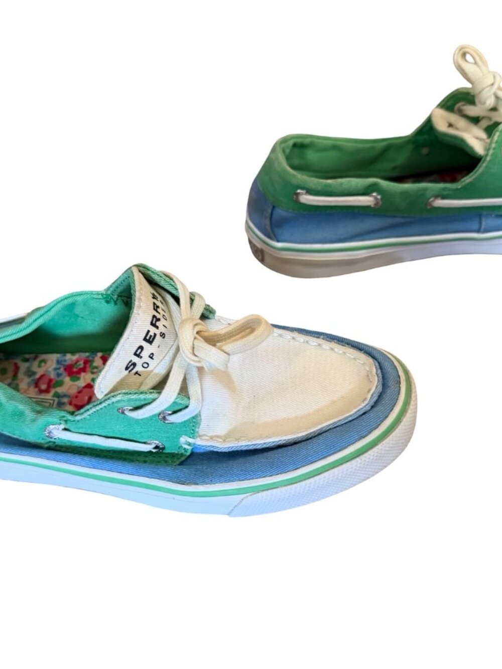 Sperry Sneakers Women, multi color, white, green, blue.